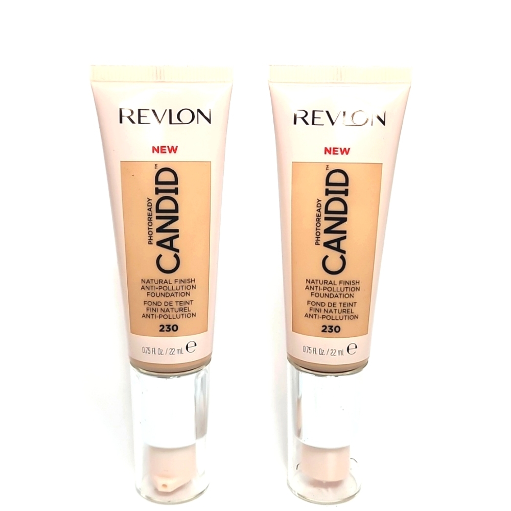 Revlon Photo Ready Candid Natural Finish Anti Pollution Foundation 230 Bare 2pcs